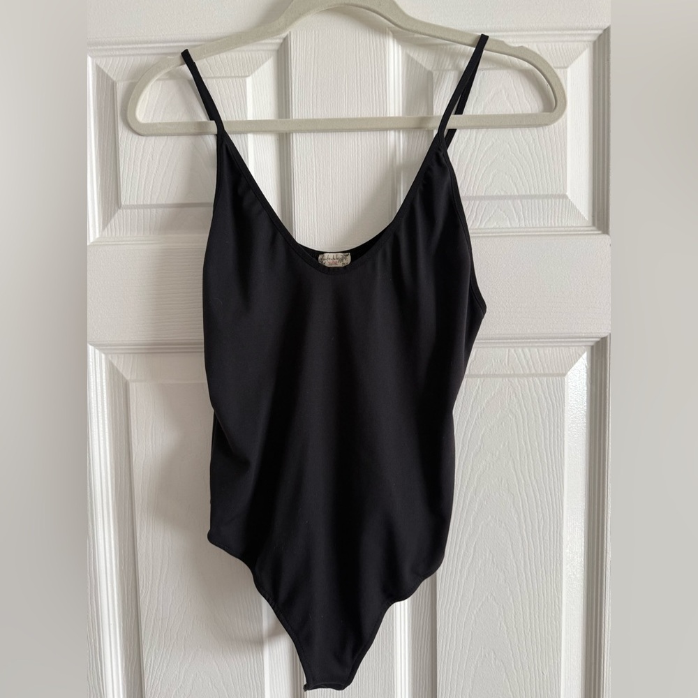 Black Spaghetti Strap Bodysuit